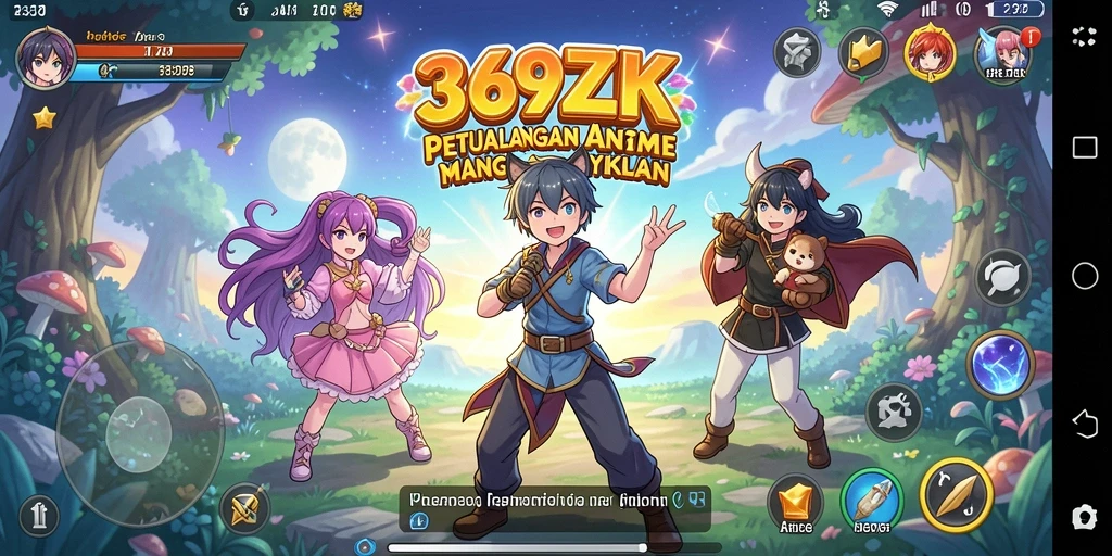 Tampilan gameplay Anime yang memukau dan penuh aksi.