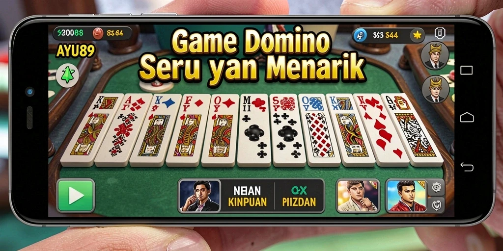 Tampilan gameplay AYU89 yang penuh dengan aksi domino.