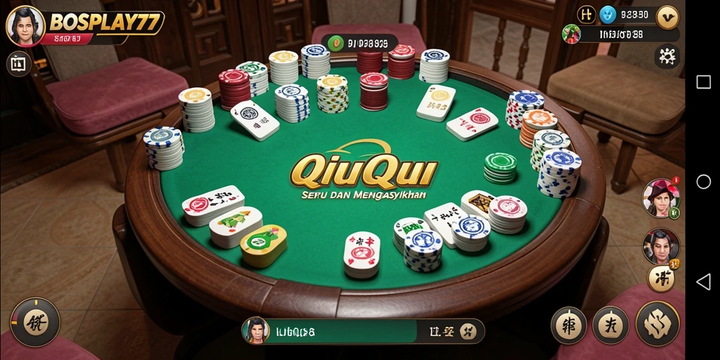 Tangkapan layar gameplay QiuQiu yang mendebarkan di BOSPLAY77.