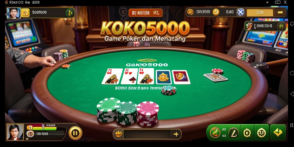 Gameplay seru dan dinamis dalam KOKO5000 dengan teman-teman poker.