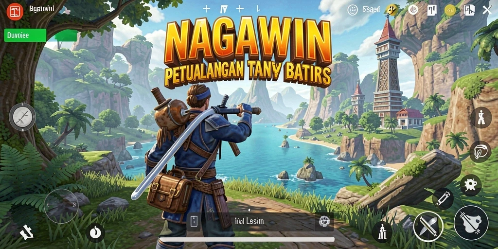 Gameplay NAGAWIN yang menampilkan eksplorasi dunia terbuka.