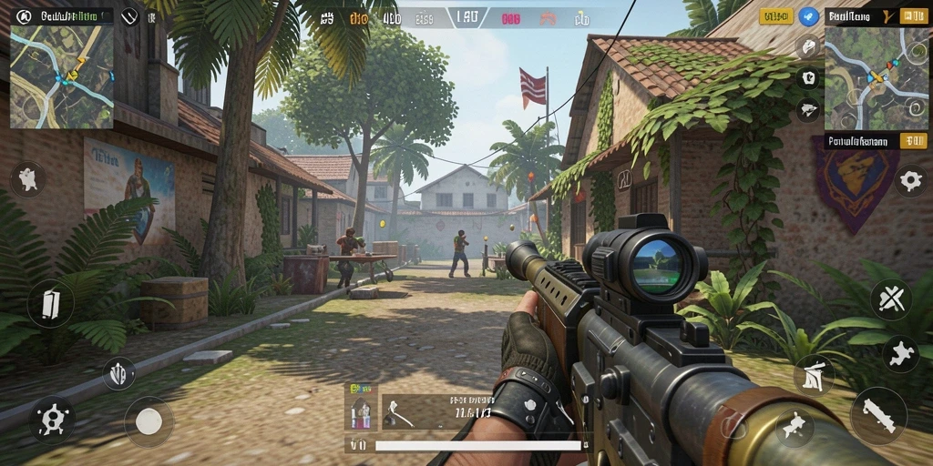 Tampilan seru dari gameplay FPS di OLLO4D.