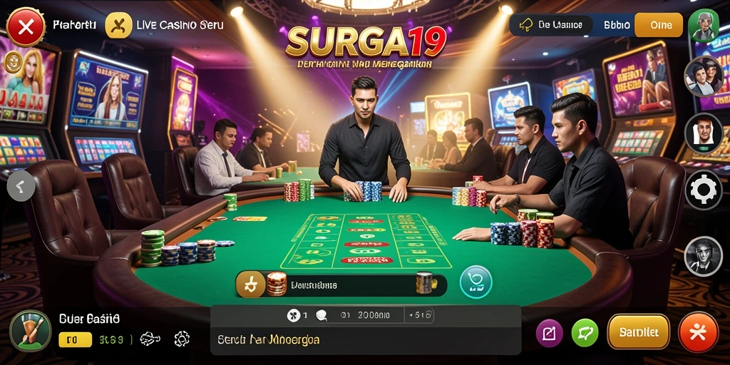Tampilan gameplay Live Casino yang seru dan interaktif di SURGA19.